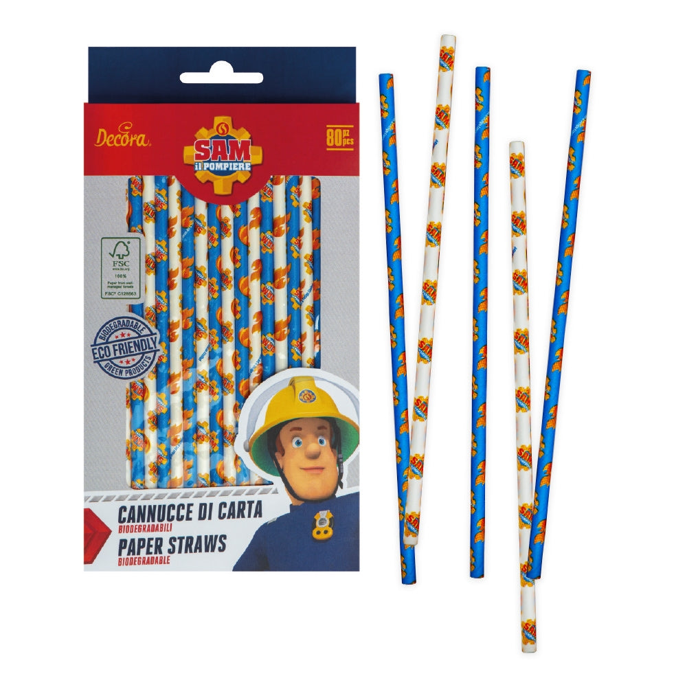 Decora papirsugerør -Brannmann Sam- pk/80