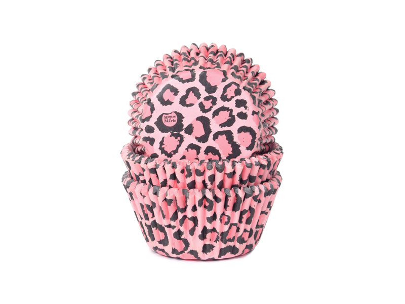 Rosa leopardmuffinsformer