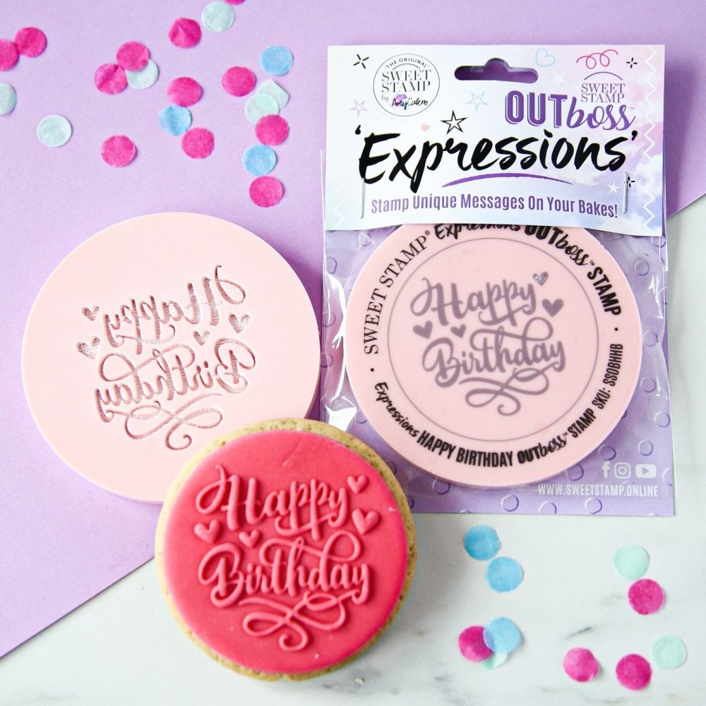 Sweet Stamp OUTboss Stempel - Hearts Happy Birthday