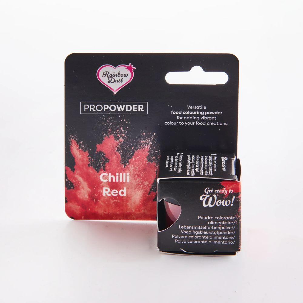 Rainbow Dust ProPowder matfargepulver i fargen Chilli Red, 2 g pakning