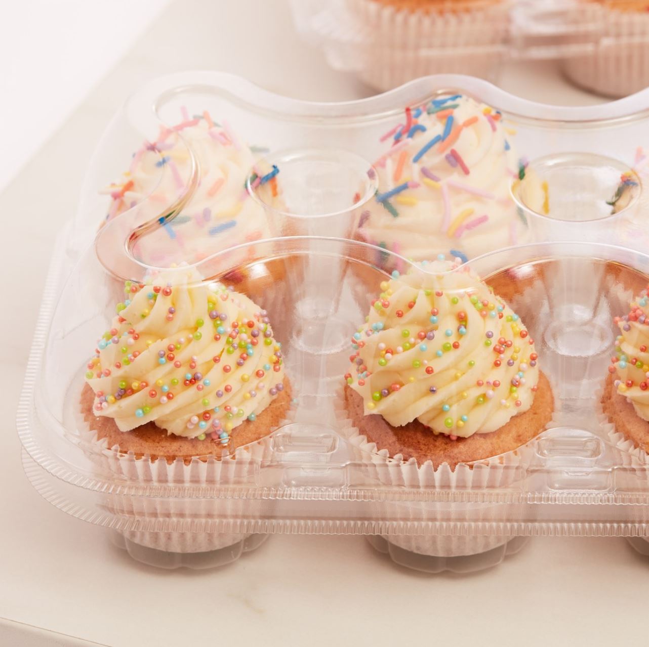 PME boks til cupcakes i plast, 3pk – 6 Cupcakes