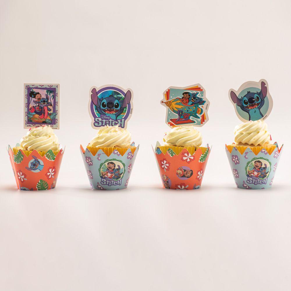Stitch wrappere til muffinsformer med toppere, 12 stk