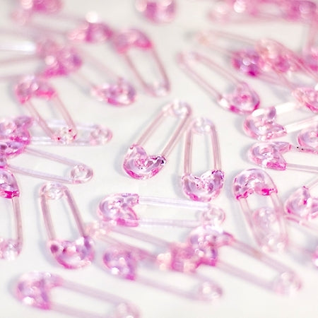 Baby pin, 40 stk, rosa, plast