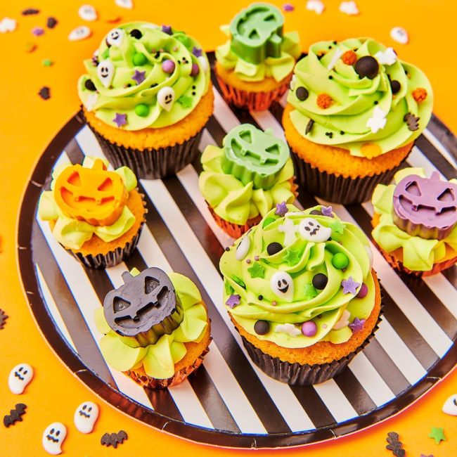 Wilton Strøssel -Spooky Halloween- 4-i-1, Hvit, Svart, Lilla, Grønn, 110 g