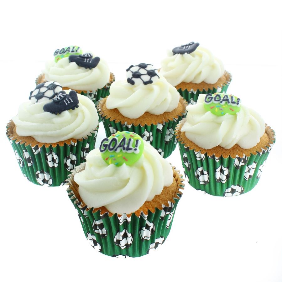 Fotball muffins spiselig kakepynt