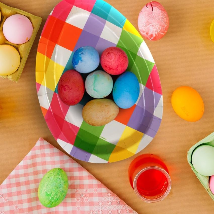 Papptallerken påske Eggformede tallerkener, pk/8