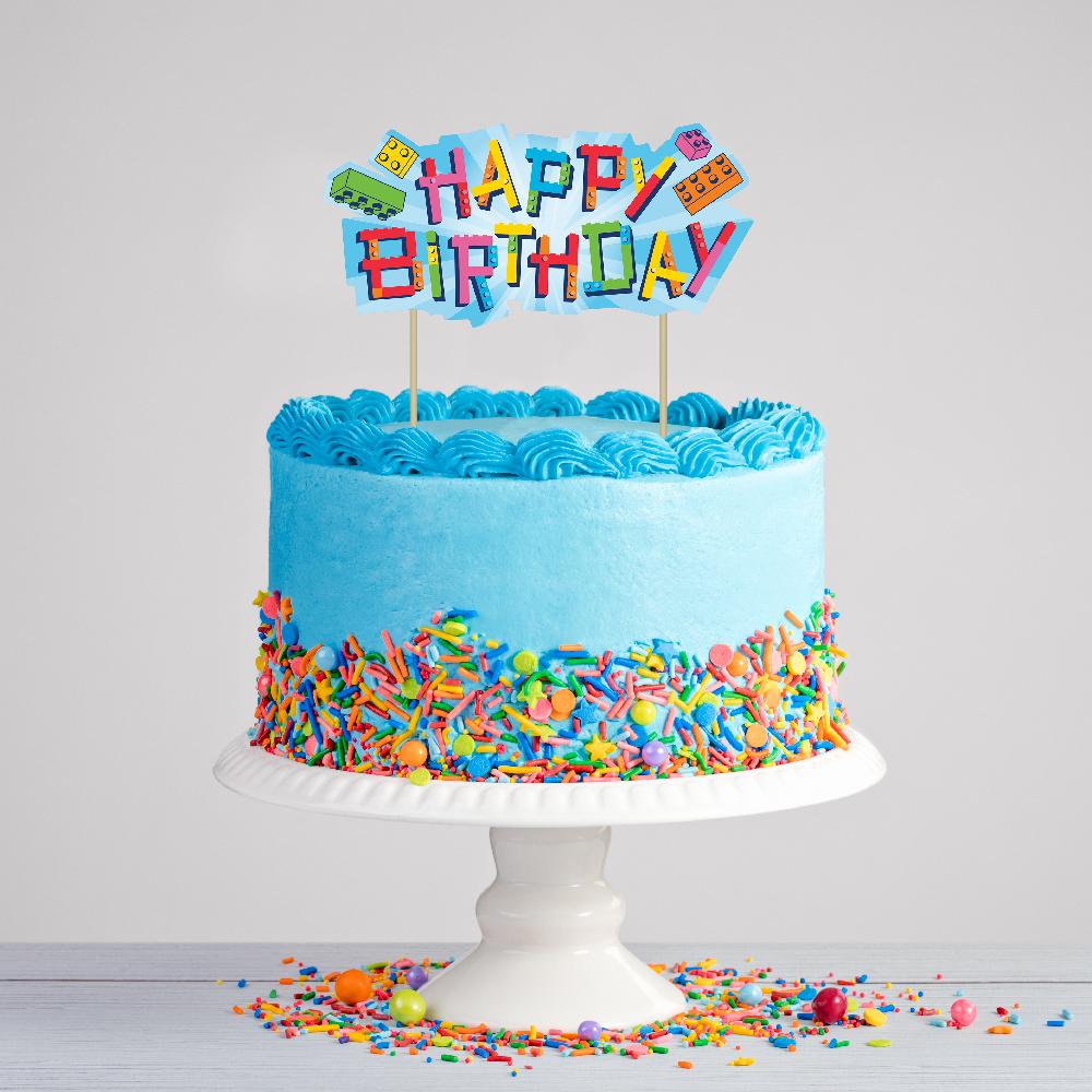 Kakepynt - Klosser- Happy Birthday, 1 stk