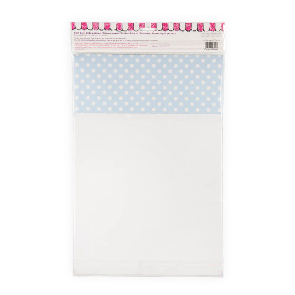 Kakeboks - Blå gingham - 26x26x12,5 - pk/1