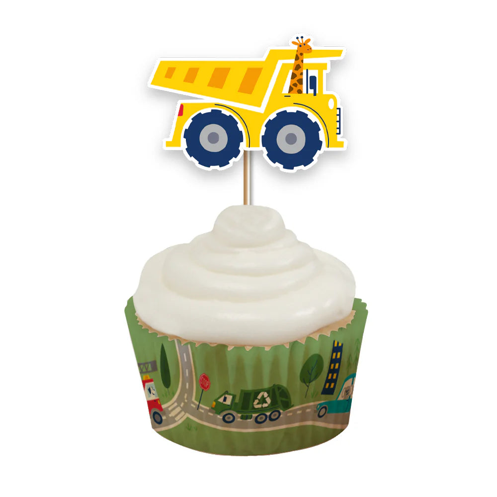 Cupcaketopper -Kjøretøy- pk/12