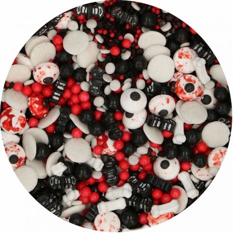 FunCakes 3D Strøssel blanding -Bloody and Bat-, Rød, svart, hvit, 70 g
