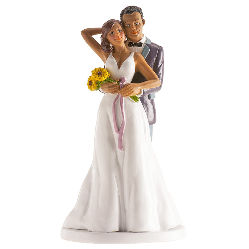 Kaketopp til bryllup -Holder rundt med blomster- 18cm