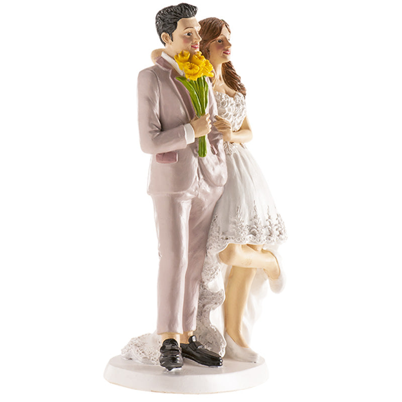 Kaketopp til bryllup -Gule blomster- 16cm