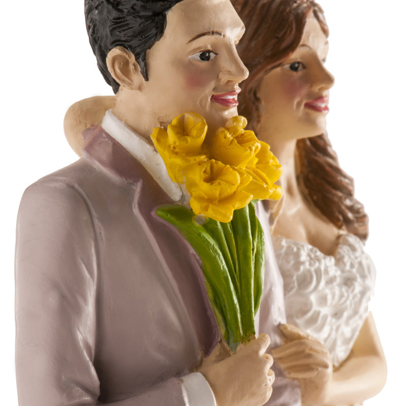 Kaketopp til bryllup -Gule blomster- 16cm