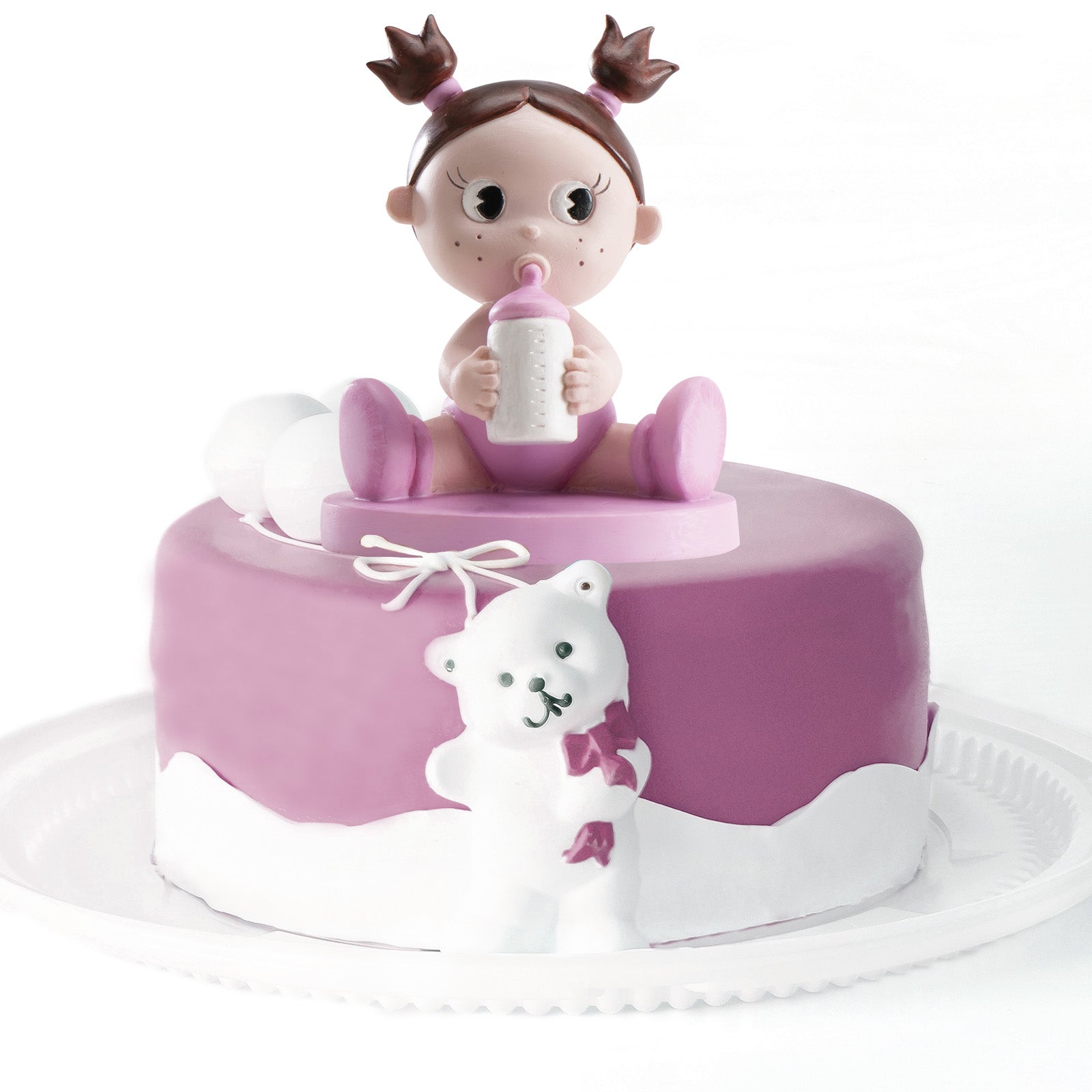 Kaketopp -Jente med tåteflaske-