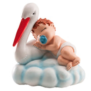 Kaketopp baby -Gutt sover på stork- 10cm