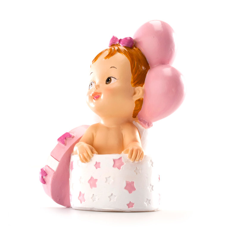 Kaketopp baby -Jente i gave- 10cm