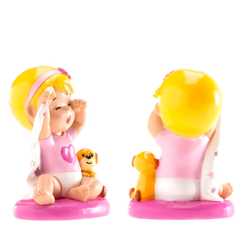 Kaketopp baby -Jente med teppe- 10cm