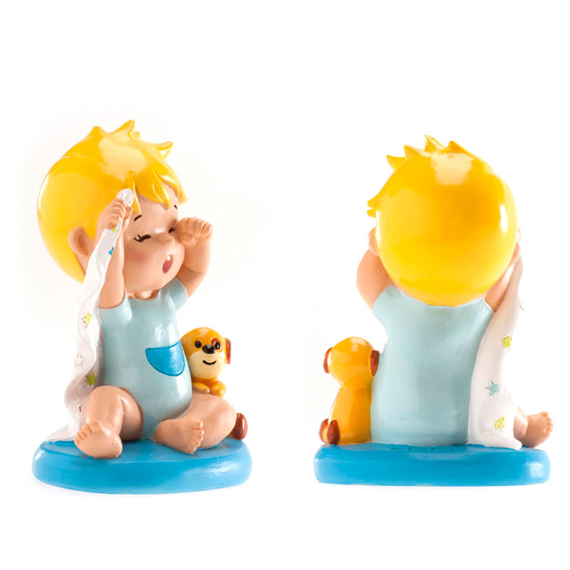 Kaketopp baby -Gutt med teppe- 10cm