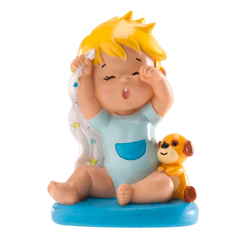 Kaketopp baby -Gutt med teppe- 10cm