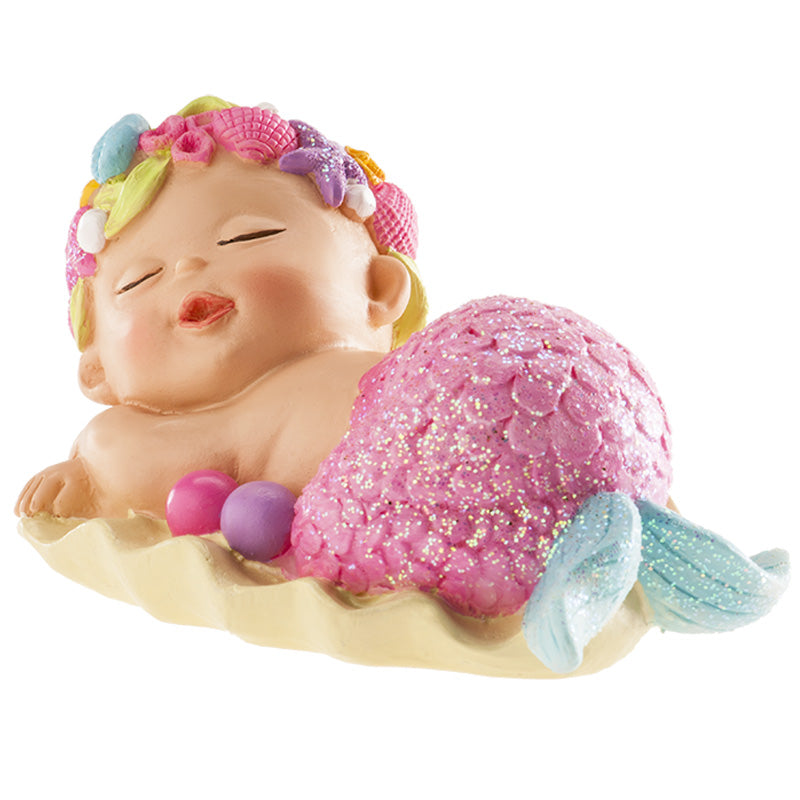 Kaketopp baby -Sovende jente med havfruehale- 6cm