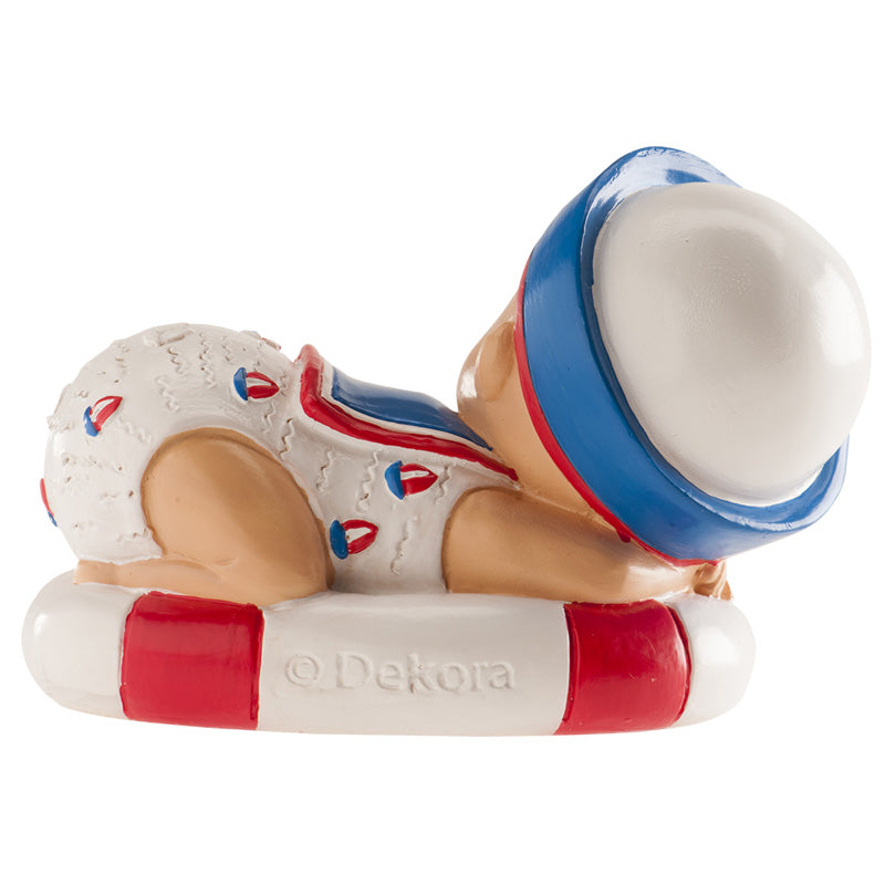 Kaketopp baby -Sovende gutt med matrosdress- 6cm