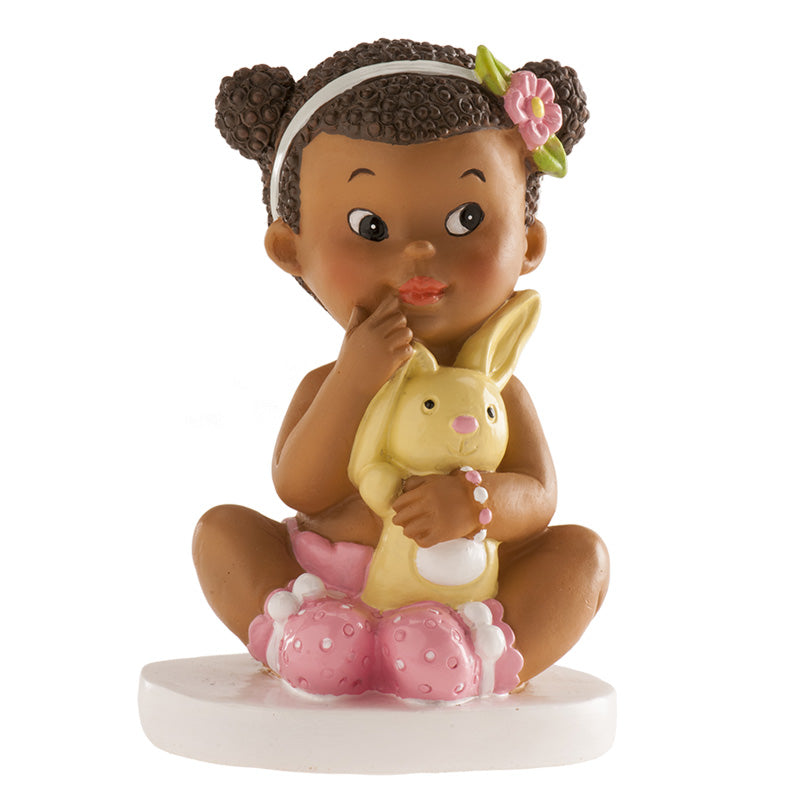 Kaketopp baby -Jente med kanin- 10cm