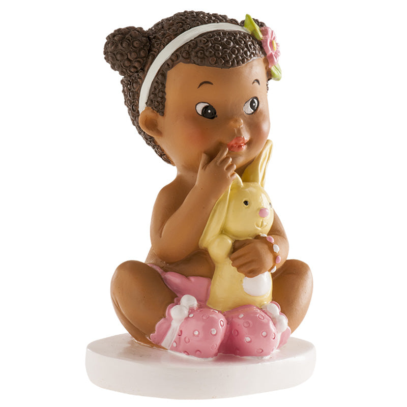 Kaketopp baby -Jente med kanin- 10cm