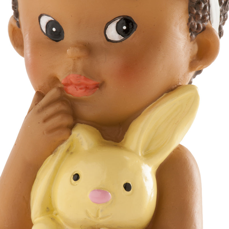 Kaketopp baby -Jente med kanin- 10cm