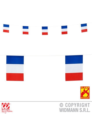 Fransk flaggrekke i papir, totalt 6 meter