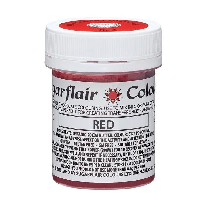 Sugarflair Sjokoladefarge -rød- 35g