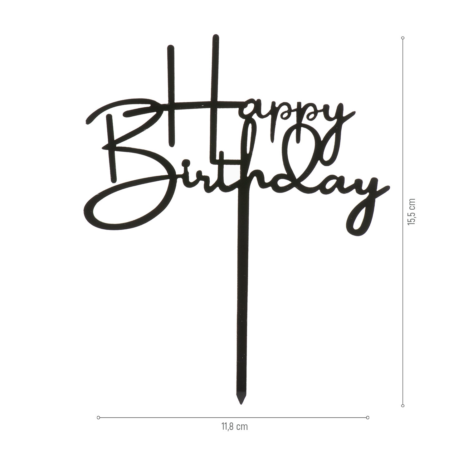 Kaketopp i akryl -Happy Birthday-