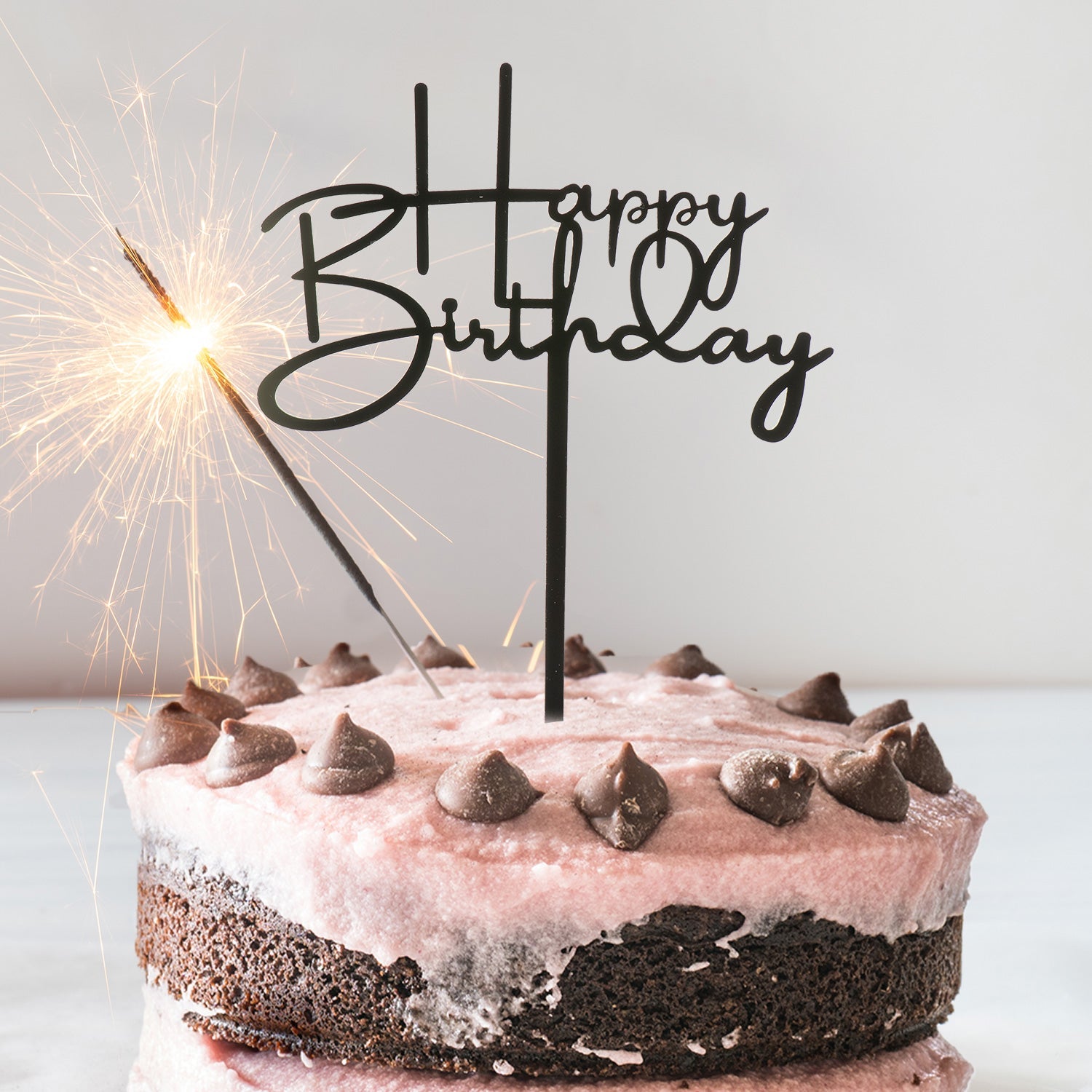 Kaketopp i akryl -Happy Birthday-