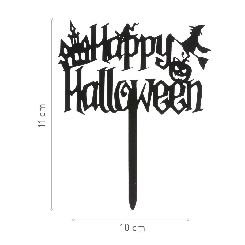 Kaketopp til halloween -Happy Halloween- 11cm