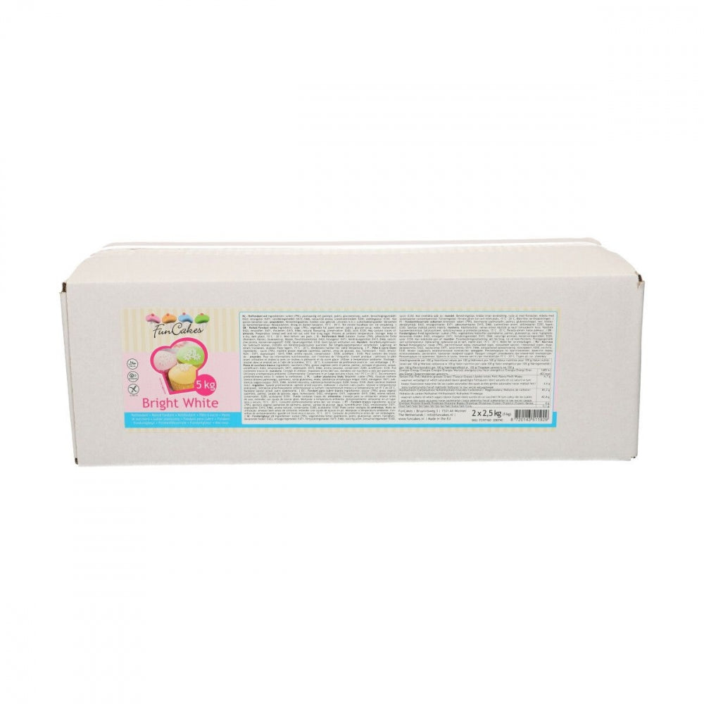 Hvit fondant fra FunCakes, 5kg (2x2,5kg)