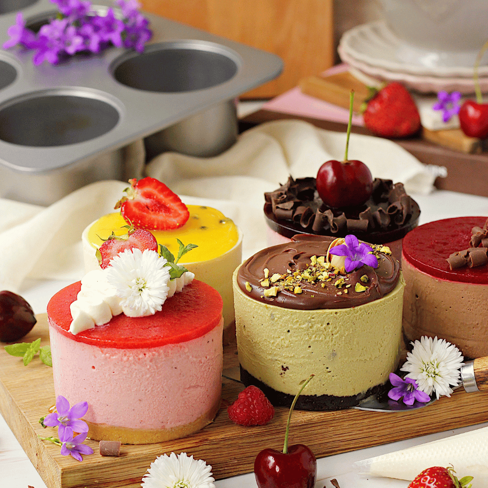 Patisse Silver-Top Mini Ostekakeform med løs bunn, 6 hulrom