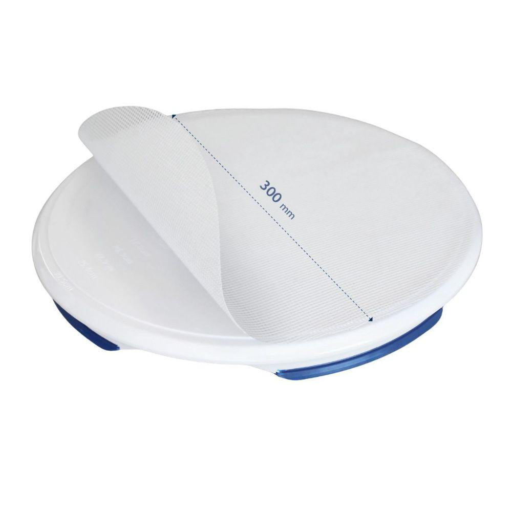 Hvit silikonmatte til kakedreier fra LOYAL med 30 cm diameter