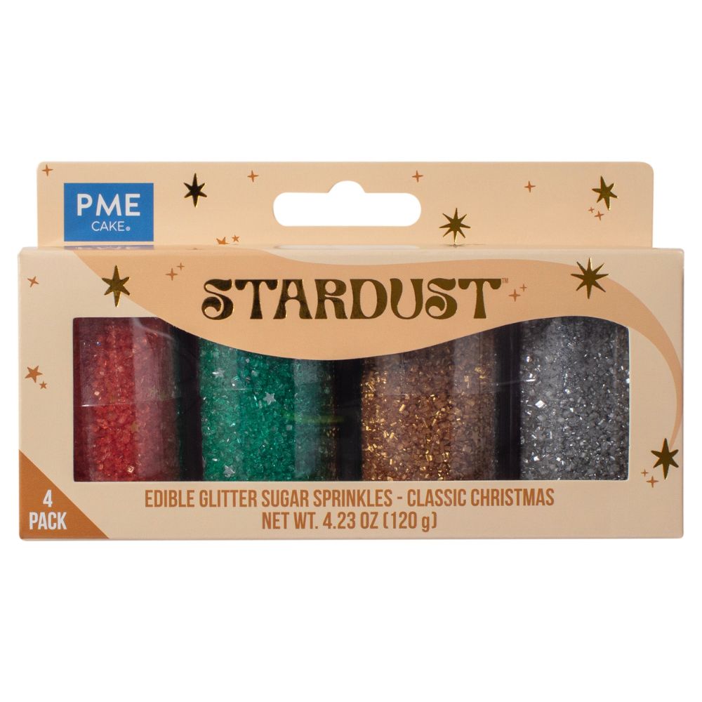 Spiselig glitter til jul - 4 pakning