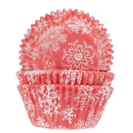 House of Marie Muffinsformer Snøkrystaller rød pk/50
