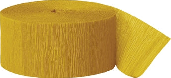 Crepe streamer rull, gullfarget