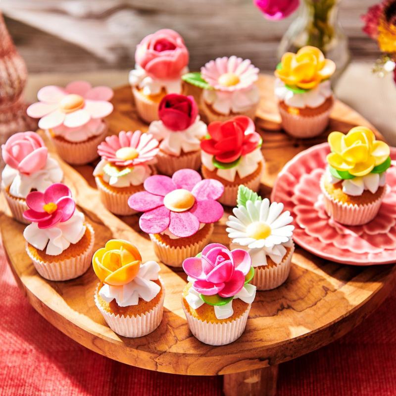 Spiselige blomster i wafer
