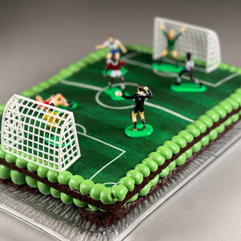 Kaketopper Fotball, spillere og mål til fotballkake, 9 deler