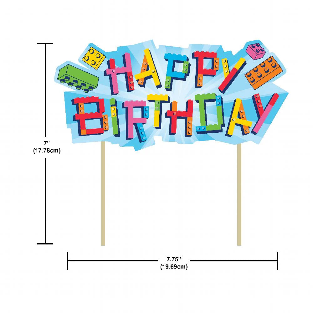 Kakepynt - Klosser- Happy Birthday, 1 stk