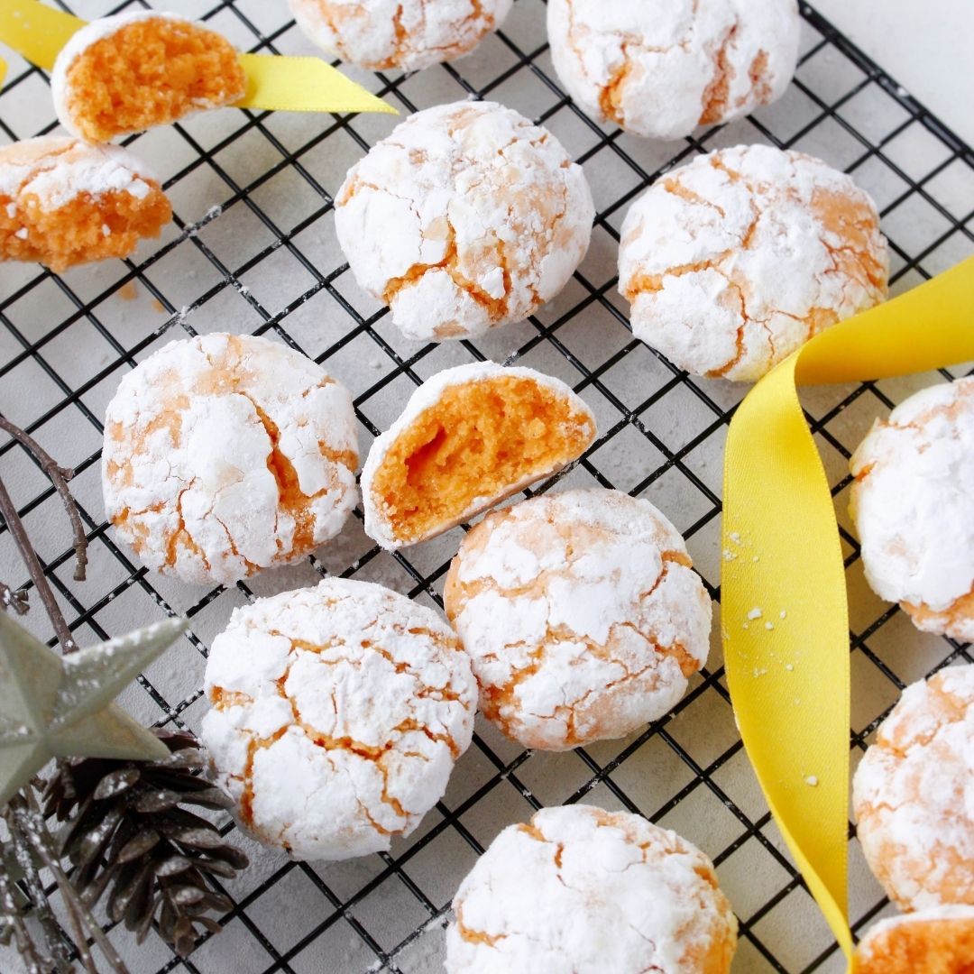 Crinkle cookies med appelsinsmak