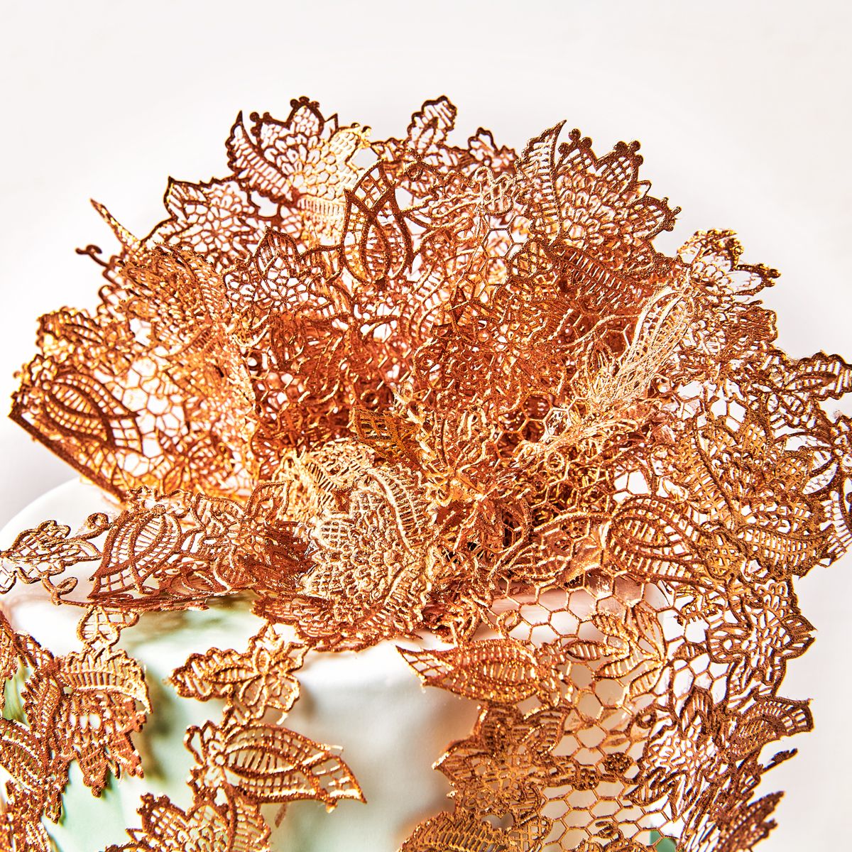 Gullfarget Cake Lace mix, ferdig til bruk, -Perle Gull- 200g