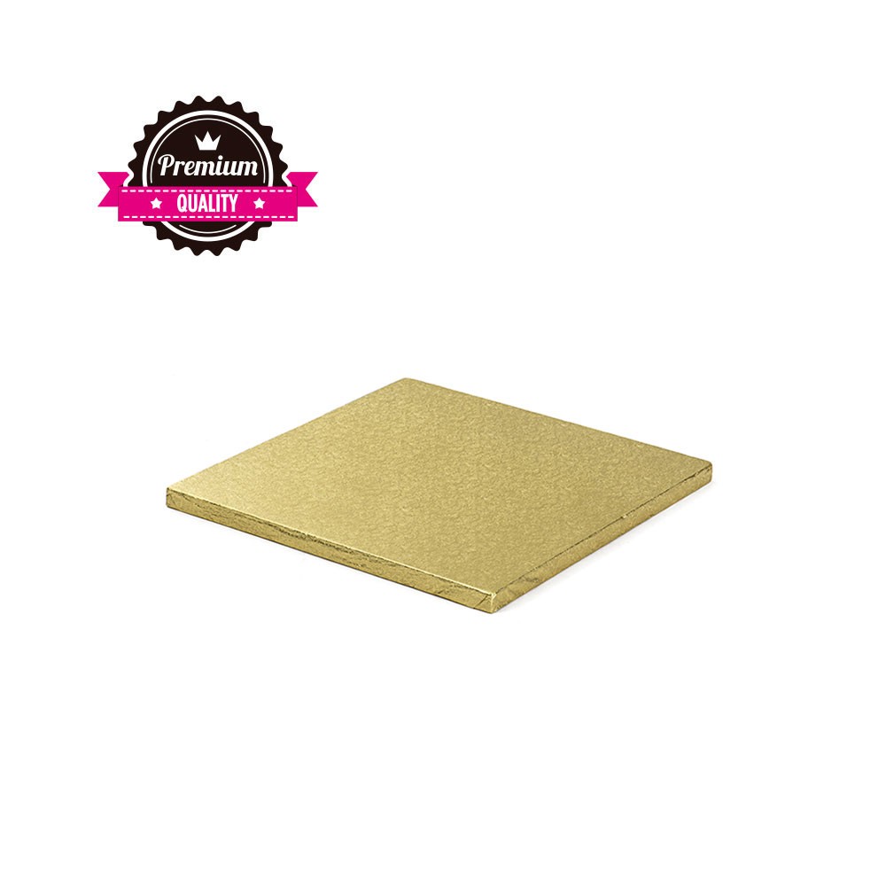 Kake Drum Kvadrat Gull 20cm