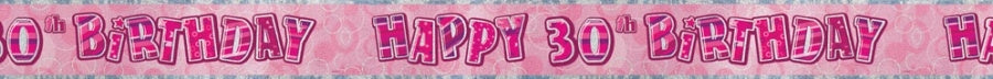 Banner, rosa metallic "30th"