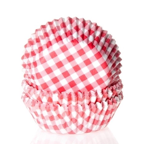 House of Marie Muffinsformer Gingham Rød - pk/50 