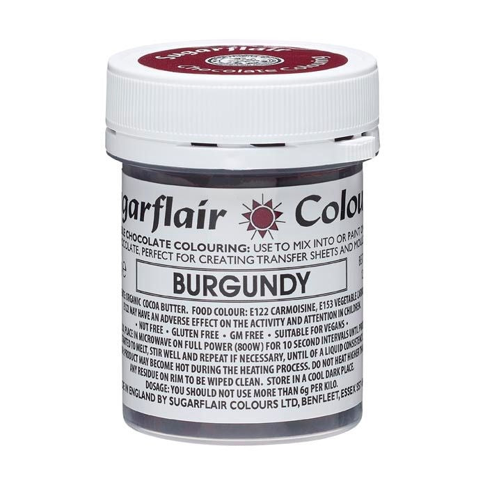 Sugarflair Sjokoladefarge -burgunder- 35g