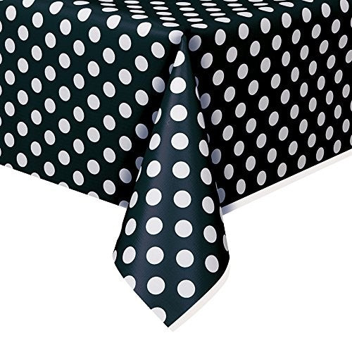 Engangsduk -Svart med hvite prikker- 137x274 cm