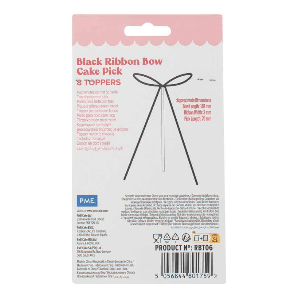 Svarte sløyfer til kakedekorasjon – moderne og elegant kaketopper fra PME